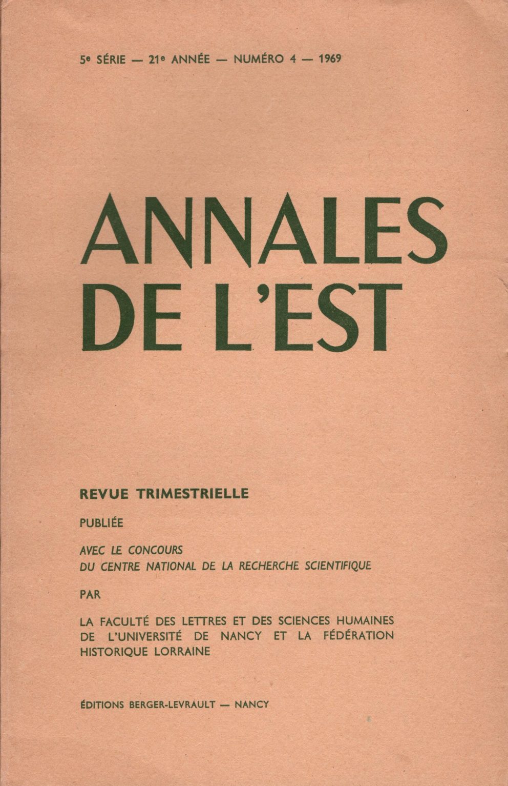 Annales de l'Est - Bibliographie lorraine