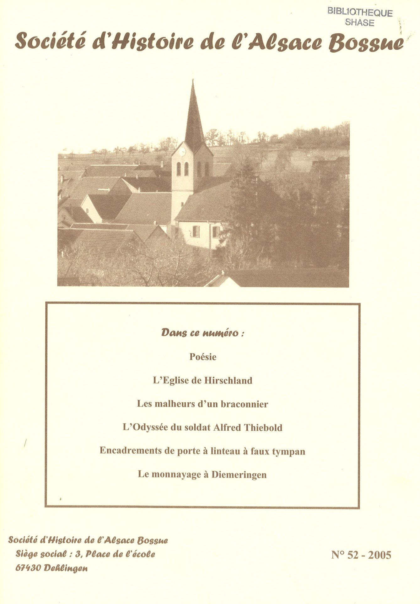 Société d'Histoire de l'Alsace Bossue