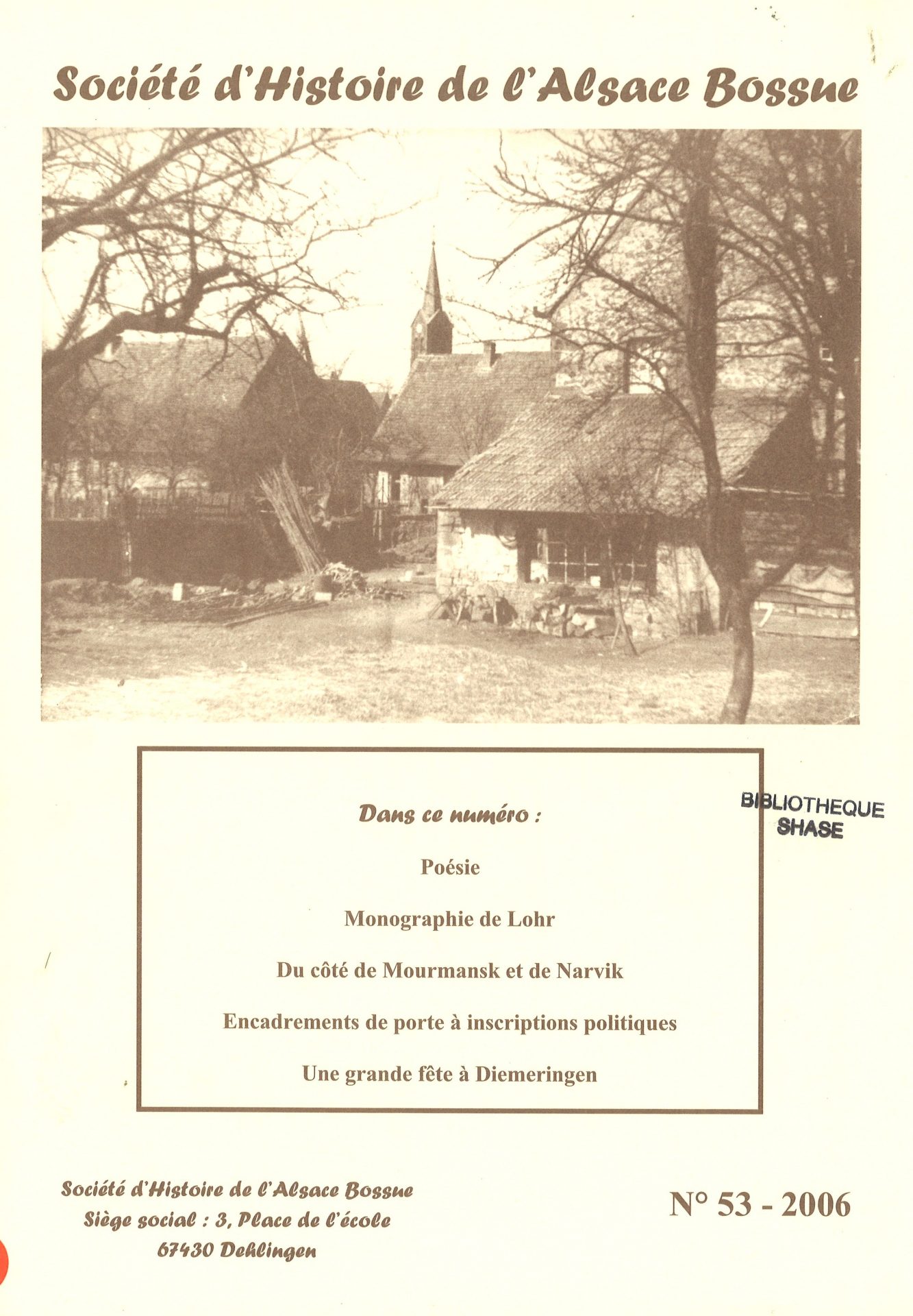 Société d'Histoire de l'Alsace Bossue