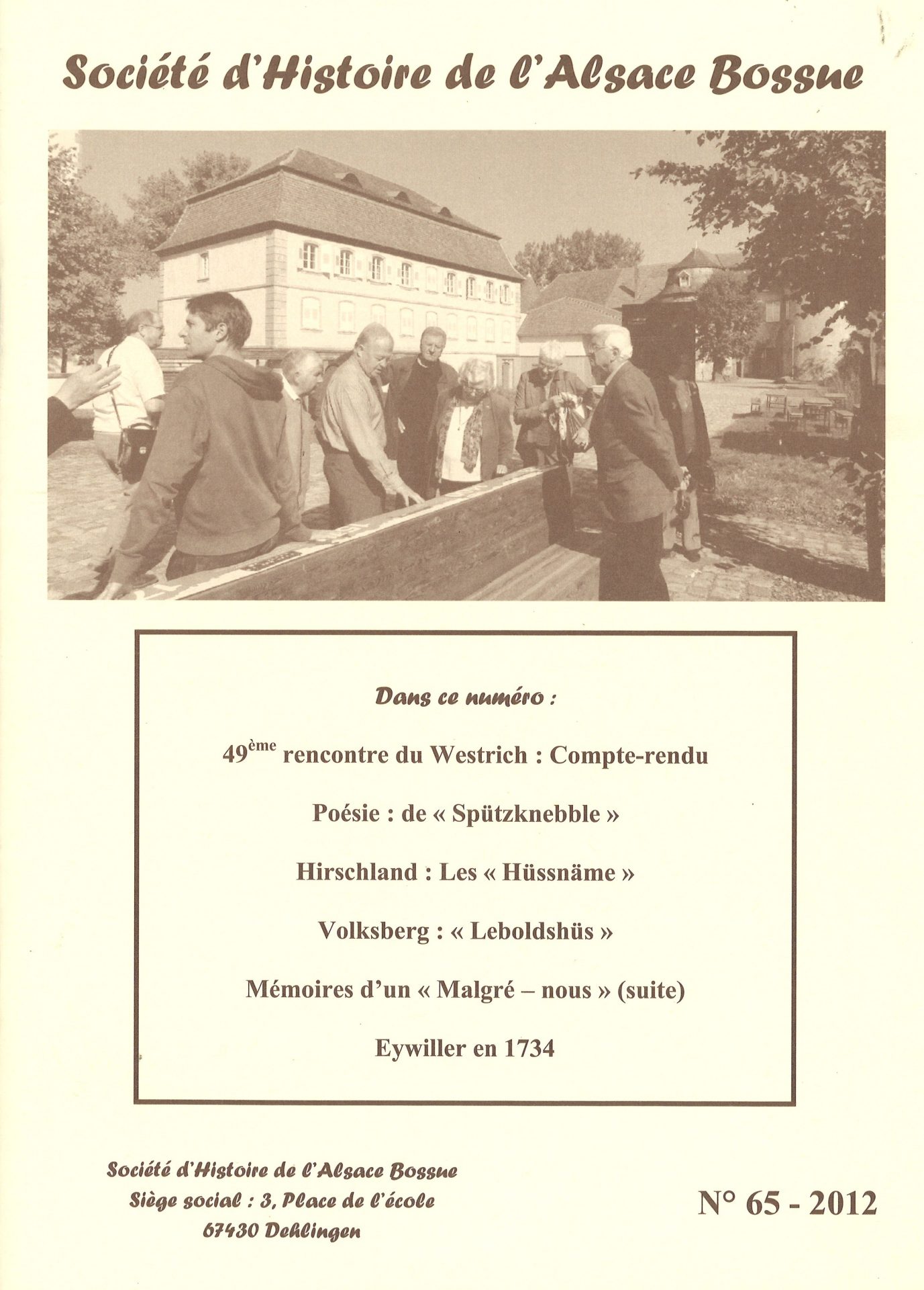 Société d'Histoire de l'Alsace Bossue