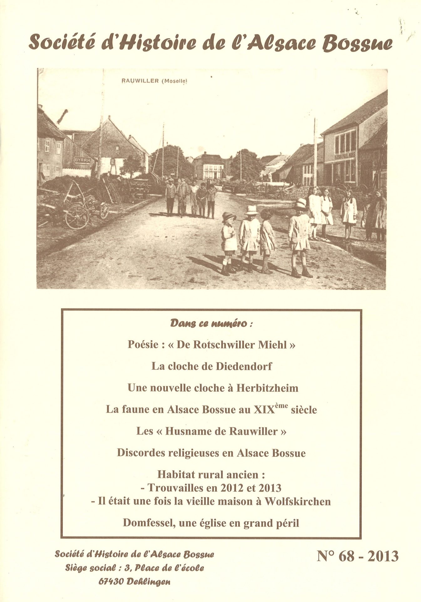 Société d'Histoire de l'Alsace Bossue