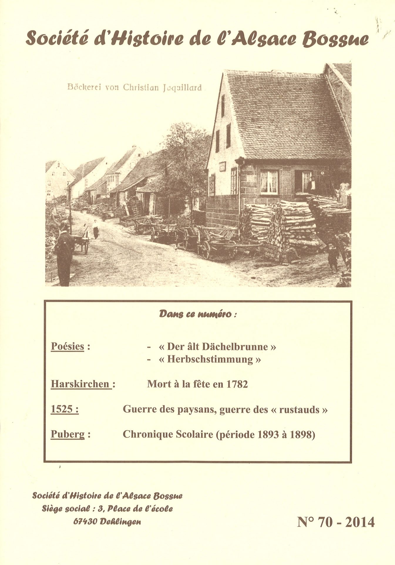 Société d'Histoire de l'Alsace Bossue