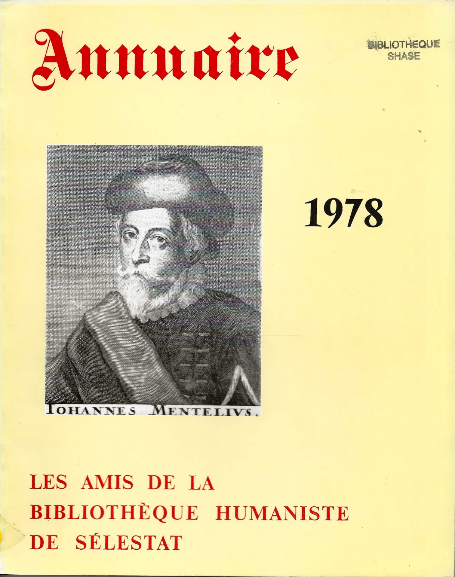Annuaire des Amis de la Bibliothèque Humaniste de Sélestat