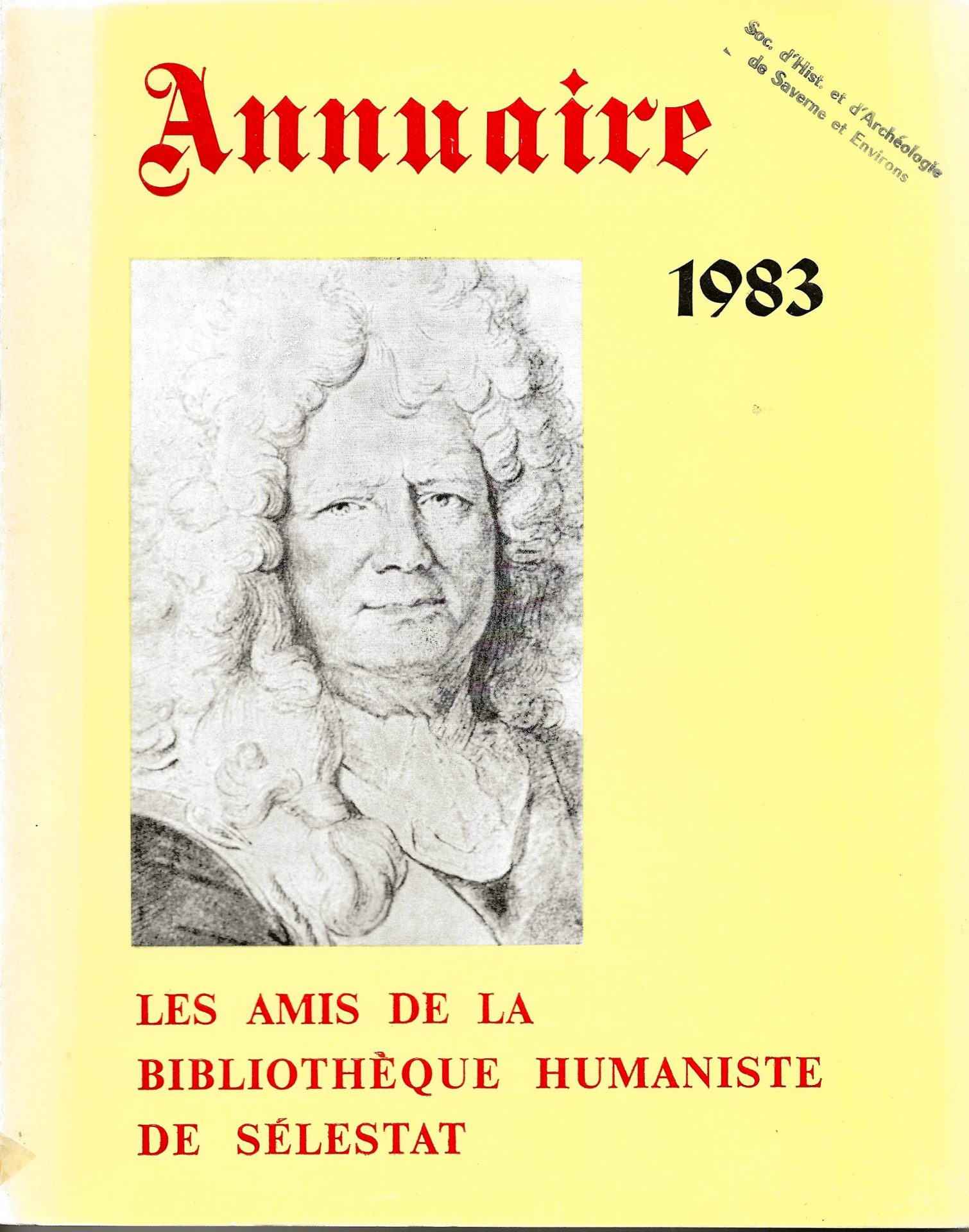 Annuaire des Amis de la Bibliothèque Humaniste de Sélestat
