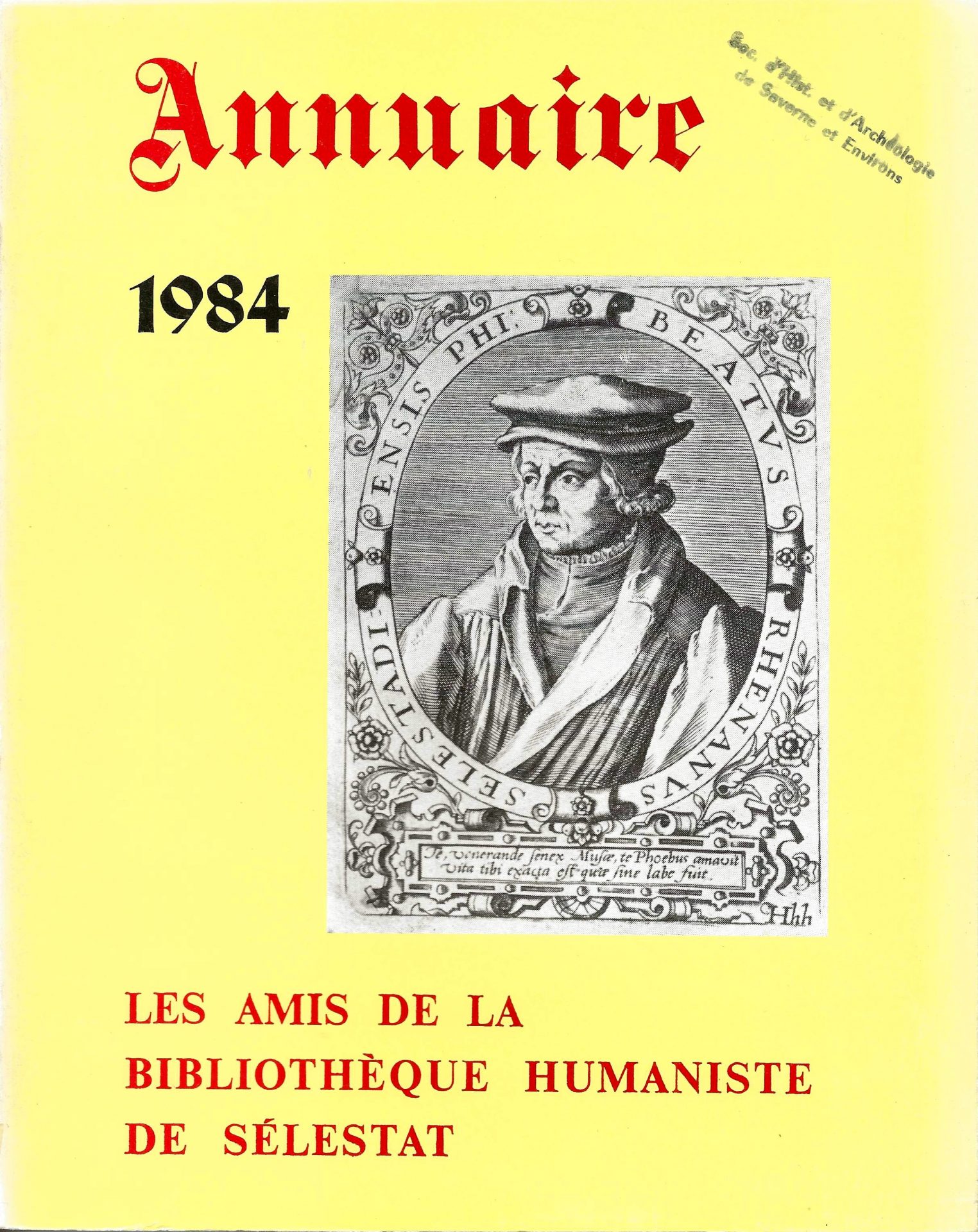 Annuaire des Amis de la Bibliothèque Humaniste de Sélestat