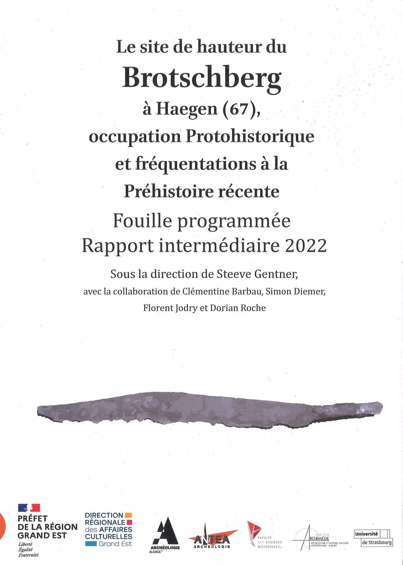 Le site en hauteur du Brotschberg à Haegen (67), occupation Protohistorique et fréquentations à la Préhistoire récente - Fouille programmée. Rapport intermédiaire 2022