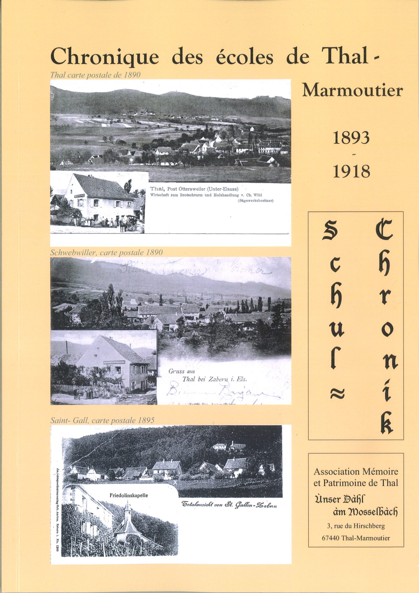 Chronique des écoles de Thal-Marmoutier 1893-1918