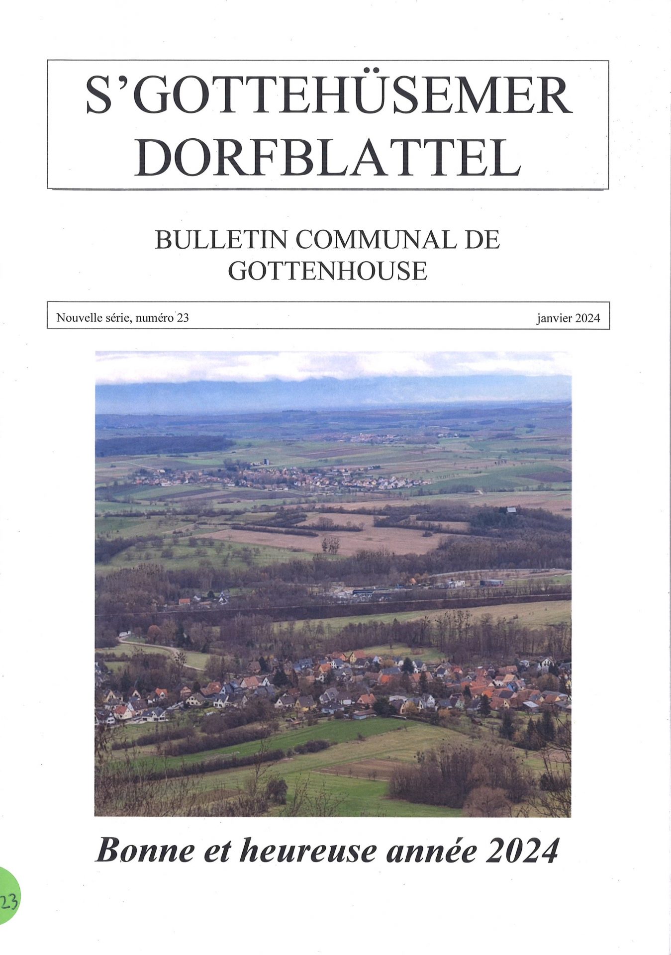 S'Gottehüsemer Dorfblattel - Bulletin communal de Gottenhouse