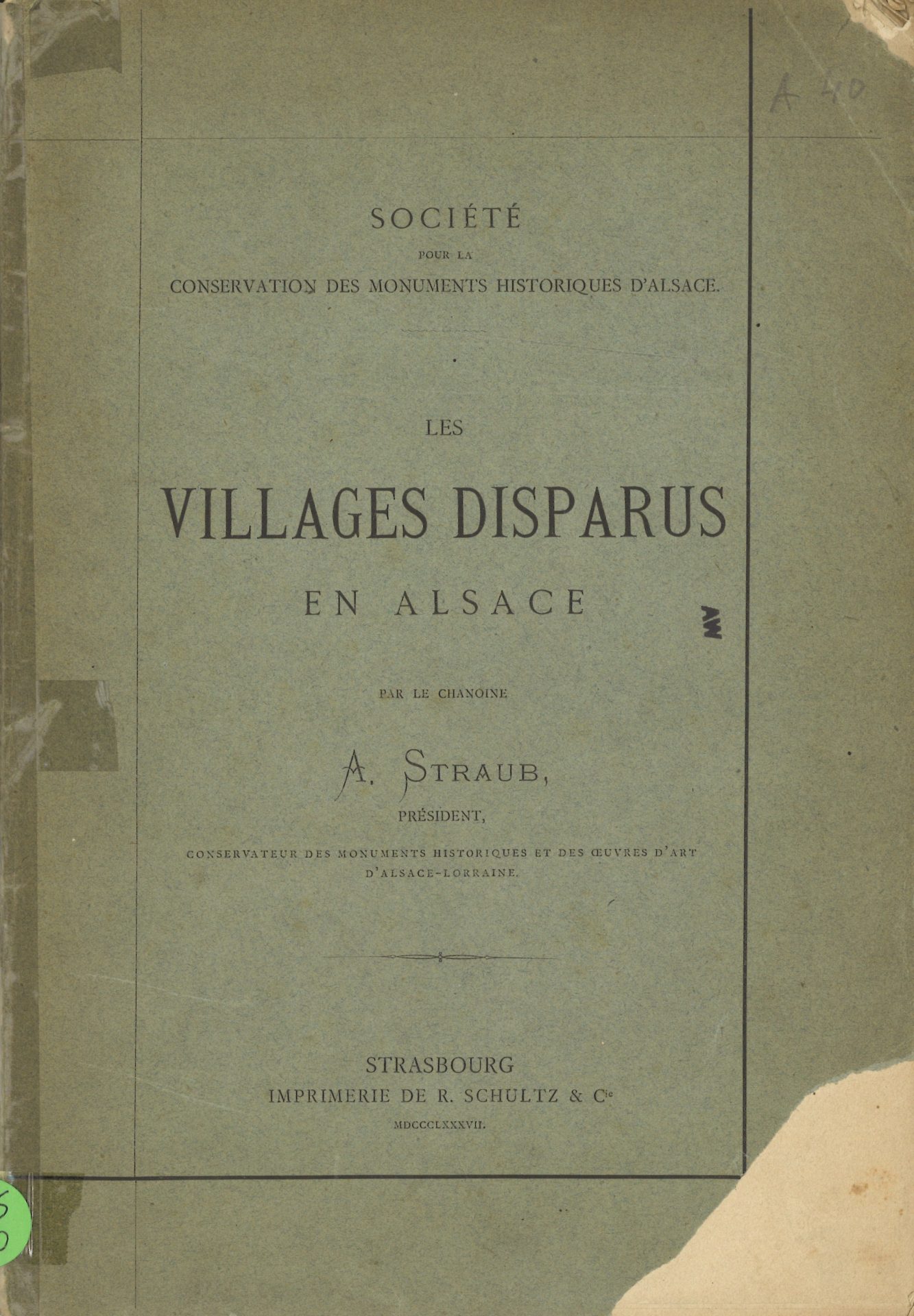 LES VILLAGES DISPARUS D'ALSACE