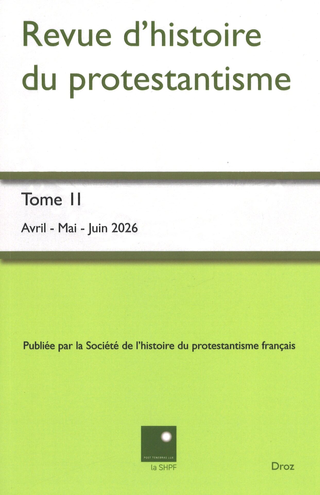 Revue d'histoire du protestantisme - Tome 11