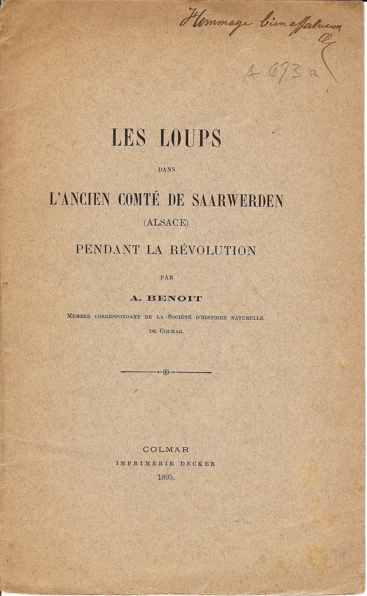 Les loups dans l'ancien comté de Saarwerden pendant la Révolution