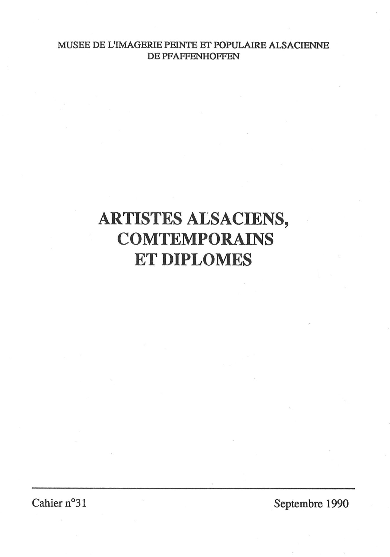 Cahier du Musée de l'imagerie peinte et populaire alsacienne de Pfaffenhoffen