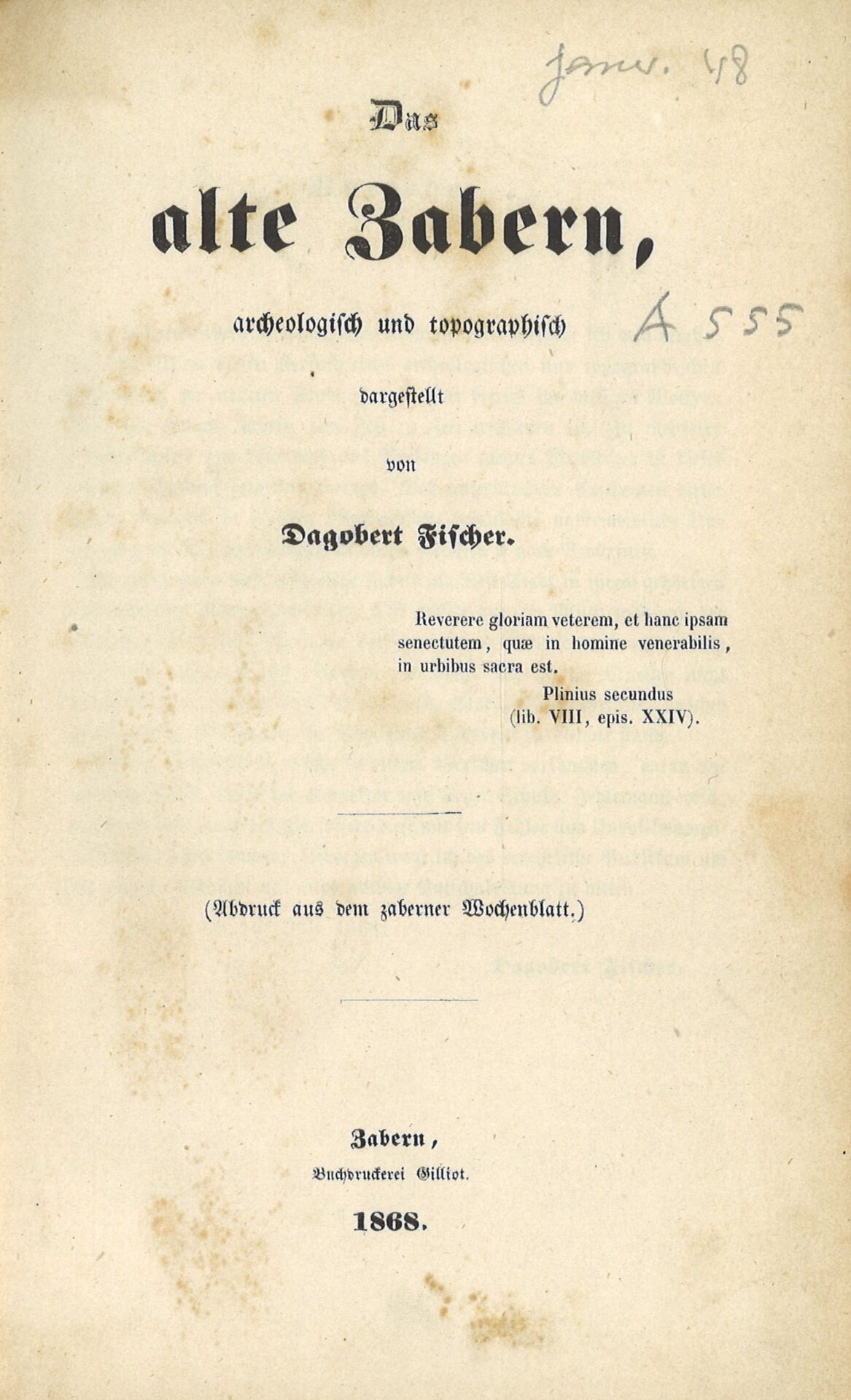 Das alte Zaberne