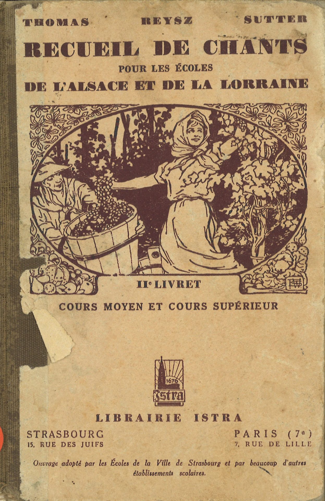 Recueil de chants pour les écoles de l'Alsace et de la Lorraine - Ier et IIe livrets