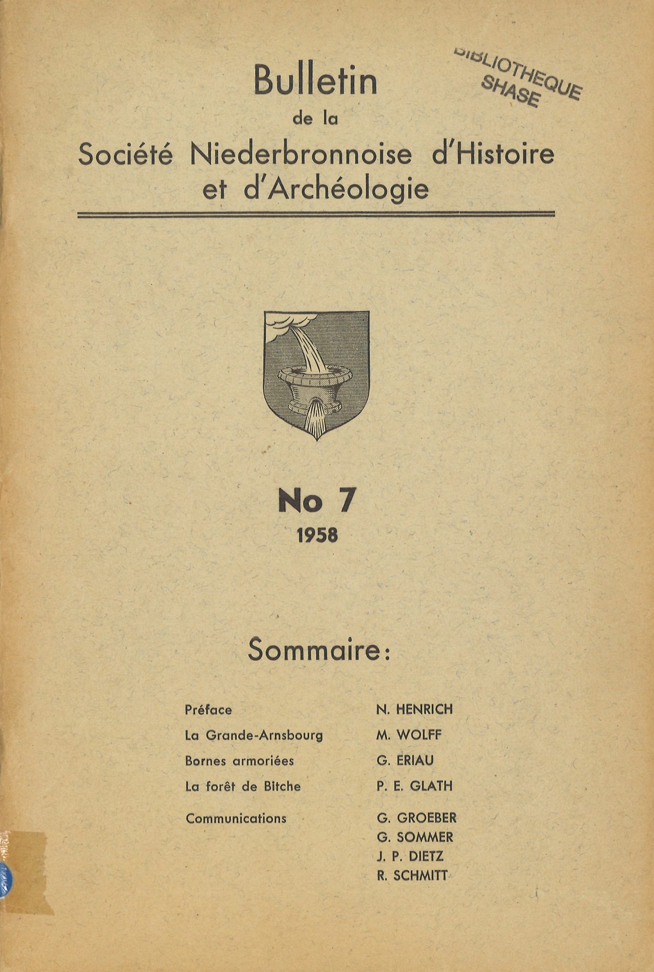 Bulletin de la Société Niederbronnoise d'Histoire et d'Archéologie