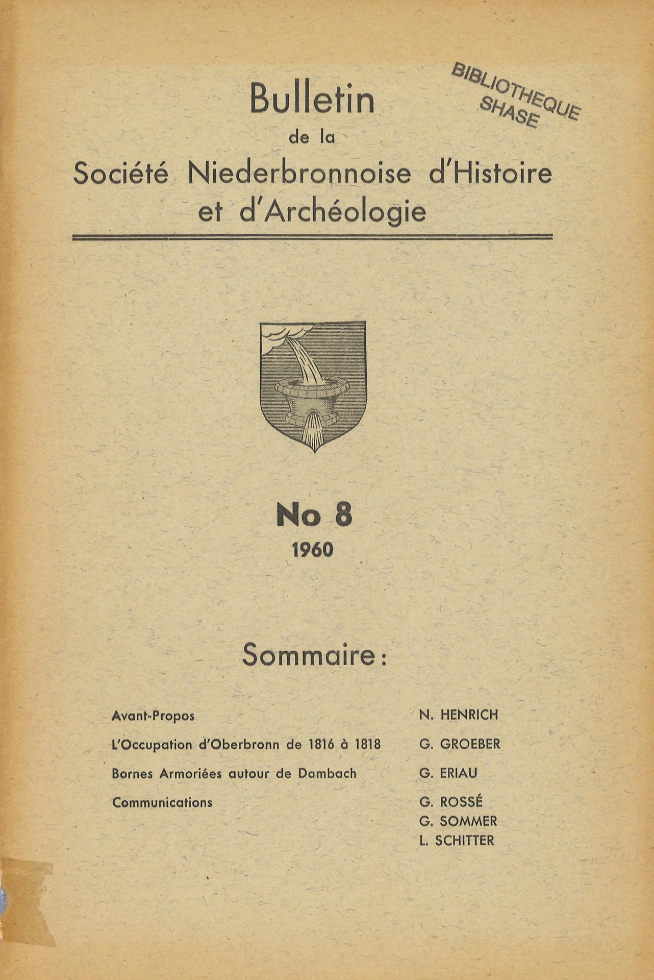 Bulletin de la Société Niederbronnoise d'Histoire et d'Archéologie