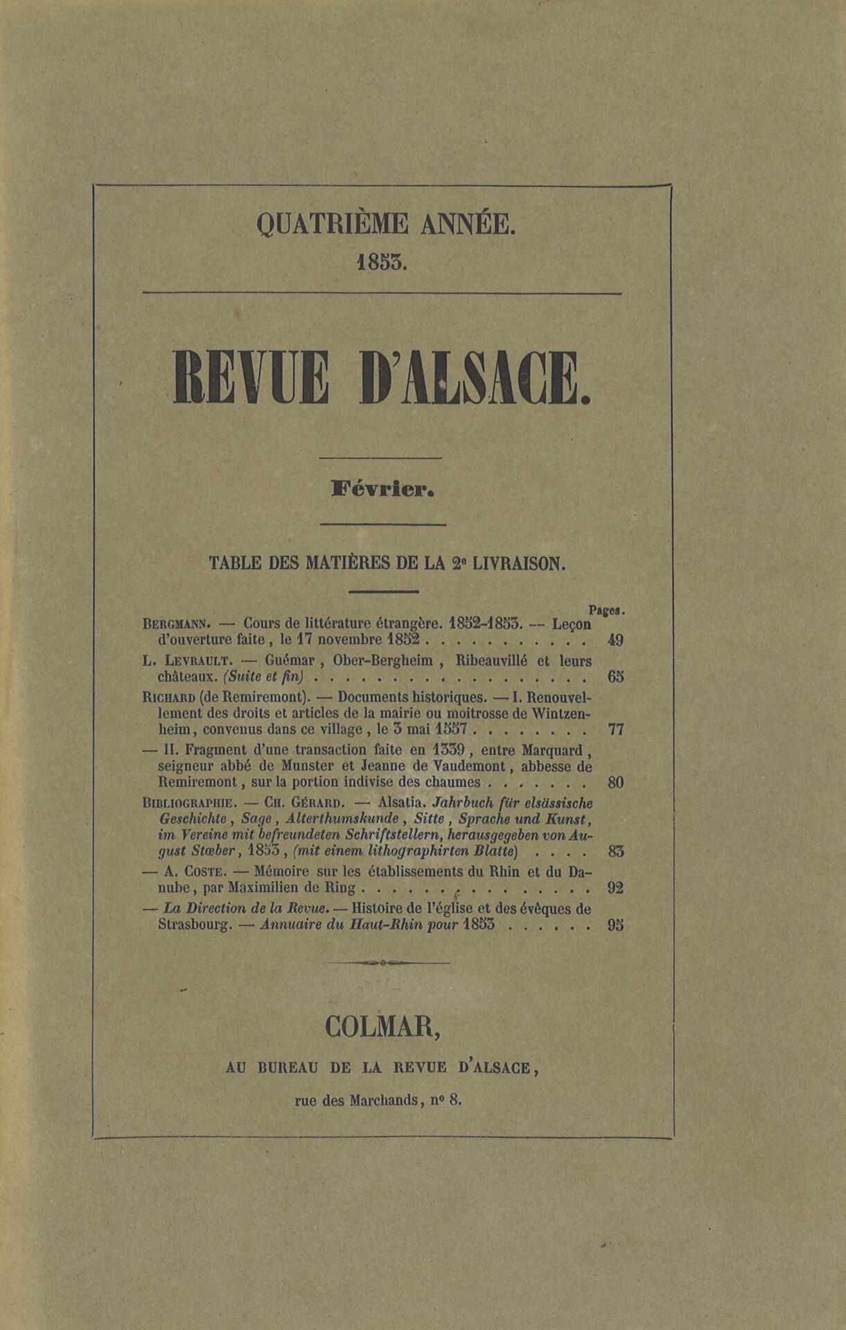 Revue d'Alsace