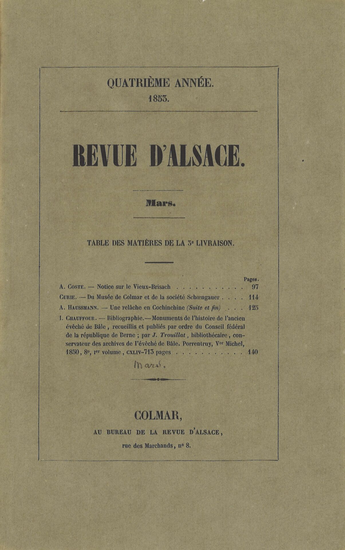 Revue d'Alsace