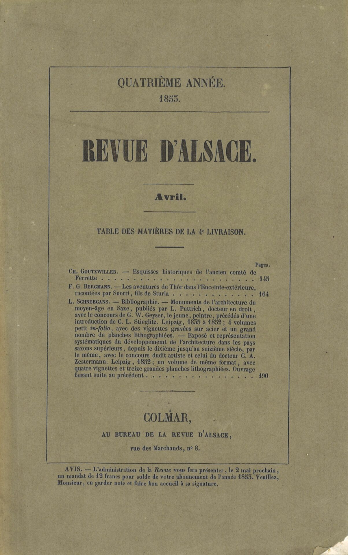Revue d'Alsace