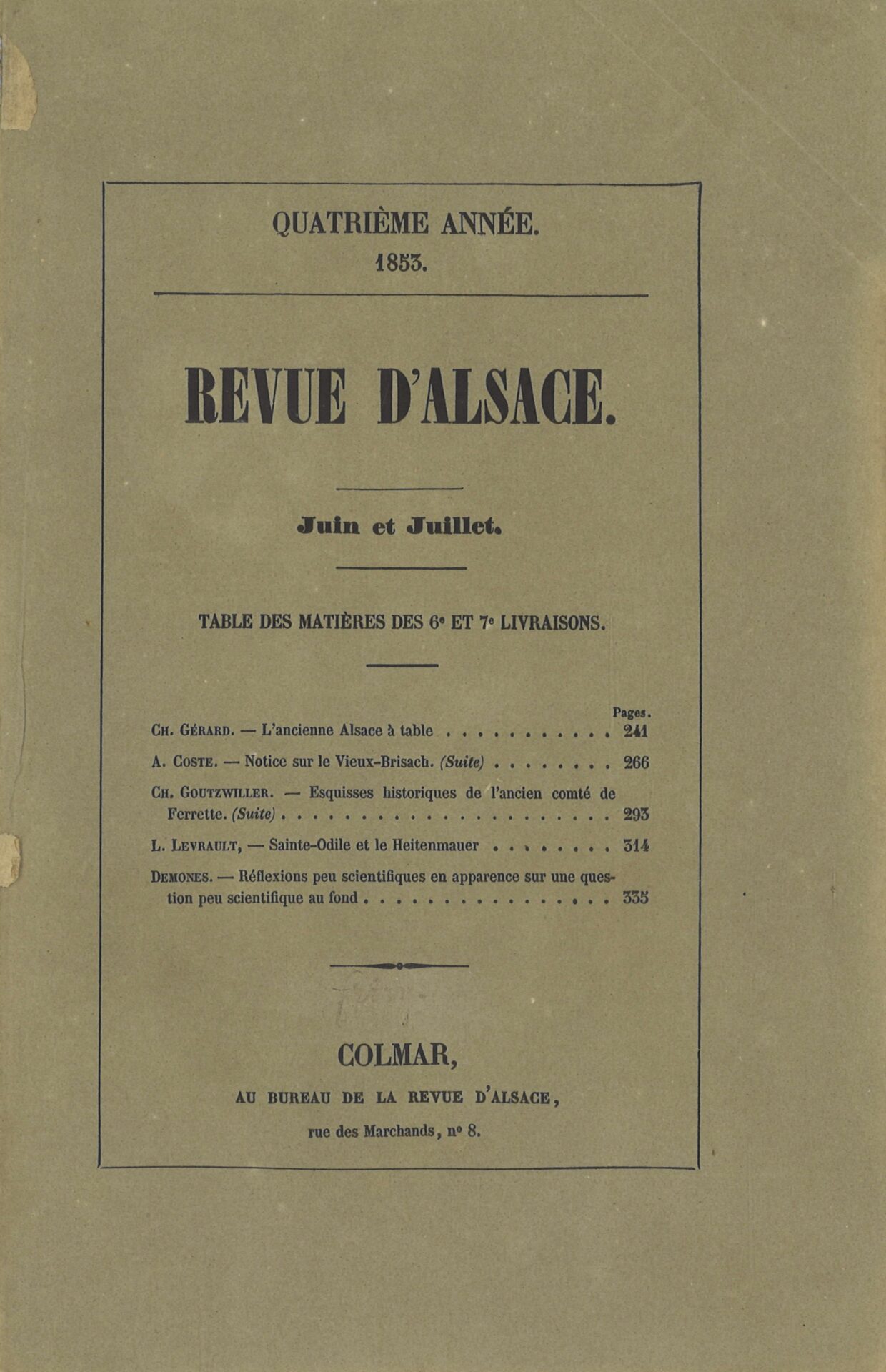 Revue d'Alsace