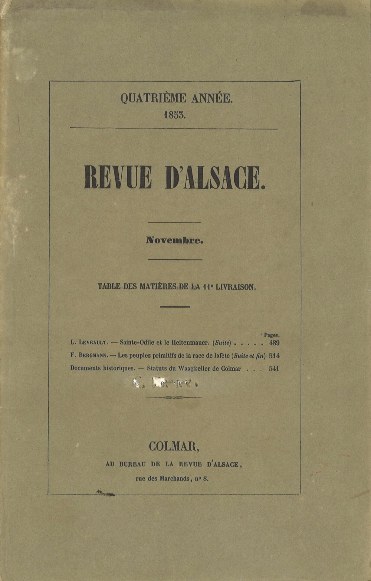 Revue d'Alsace
