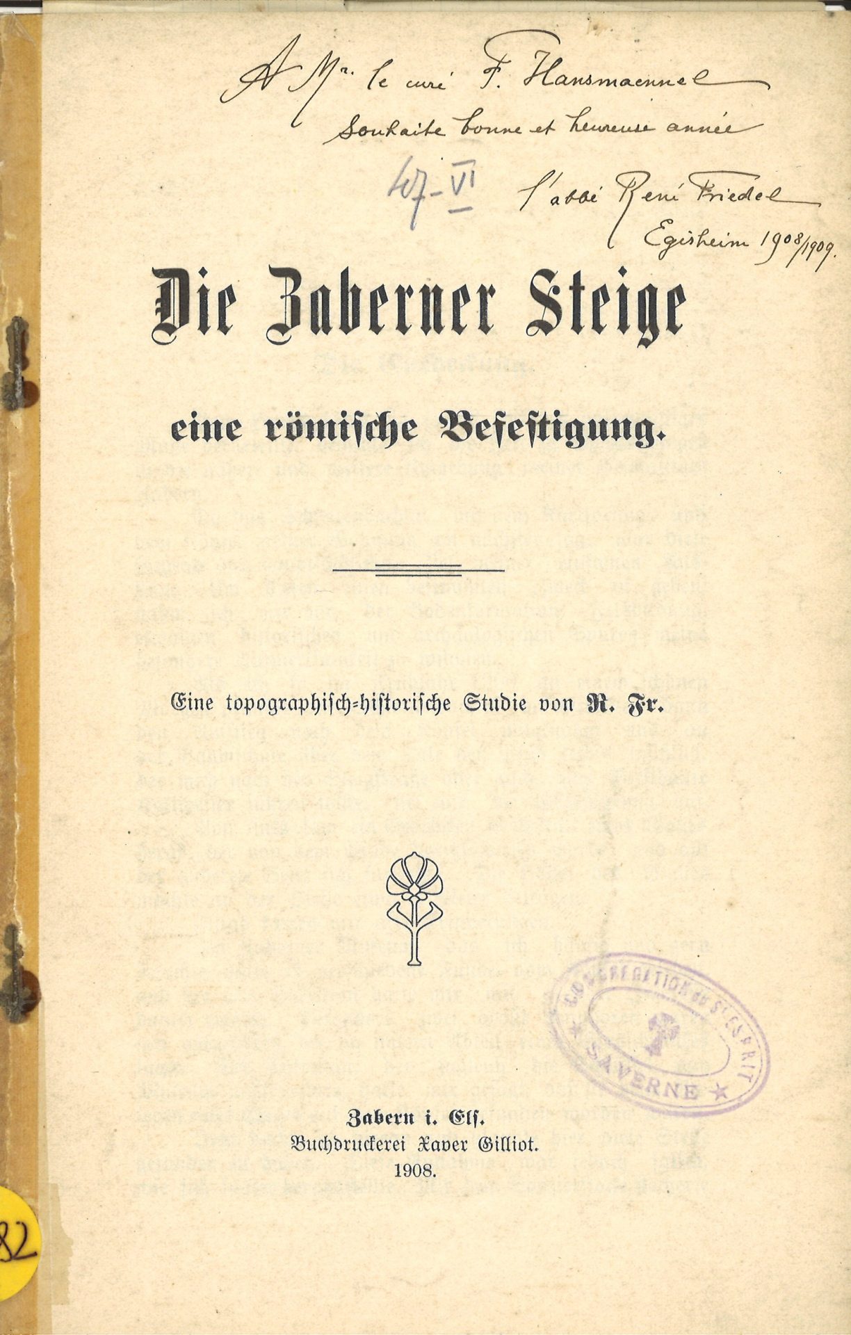 DIE ZABERNER STEIGE : EINE ROEMISCHE BEFESTIGUNG
