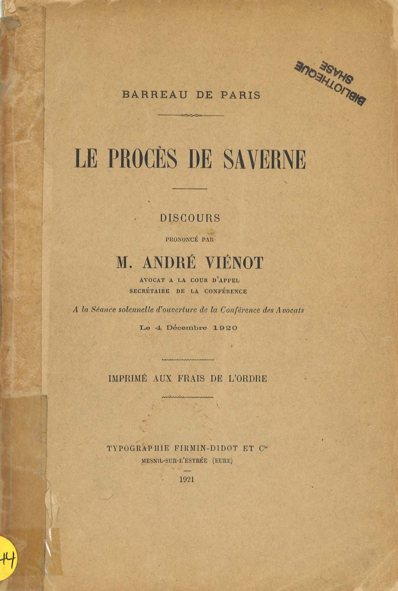 Le procès de Saverne