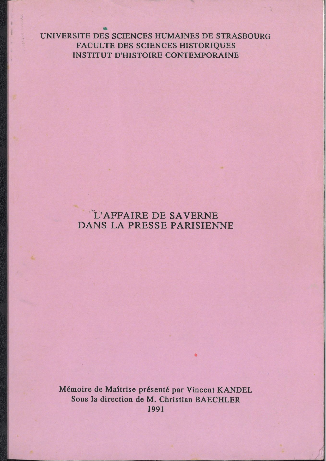 L'affaire de Saverne dans la presse parisienne