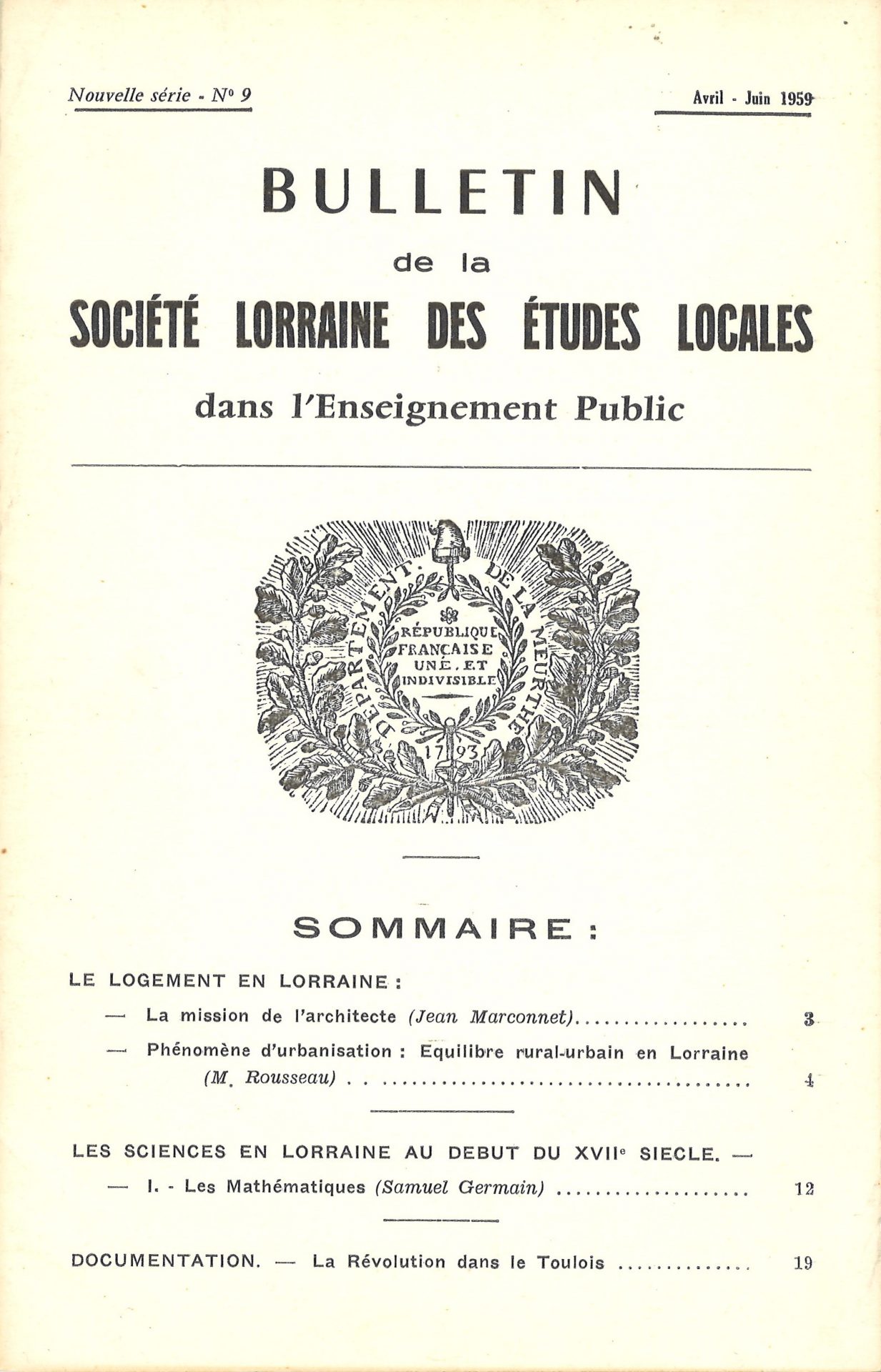 Bulletin de la Société lorraine des études locales dans l'enseignement public