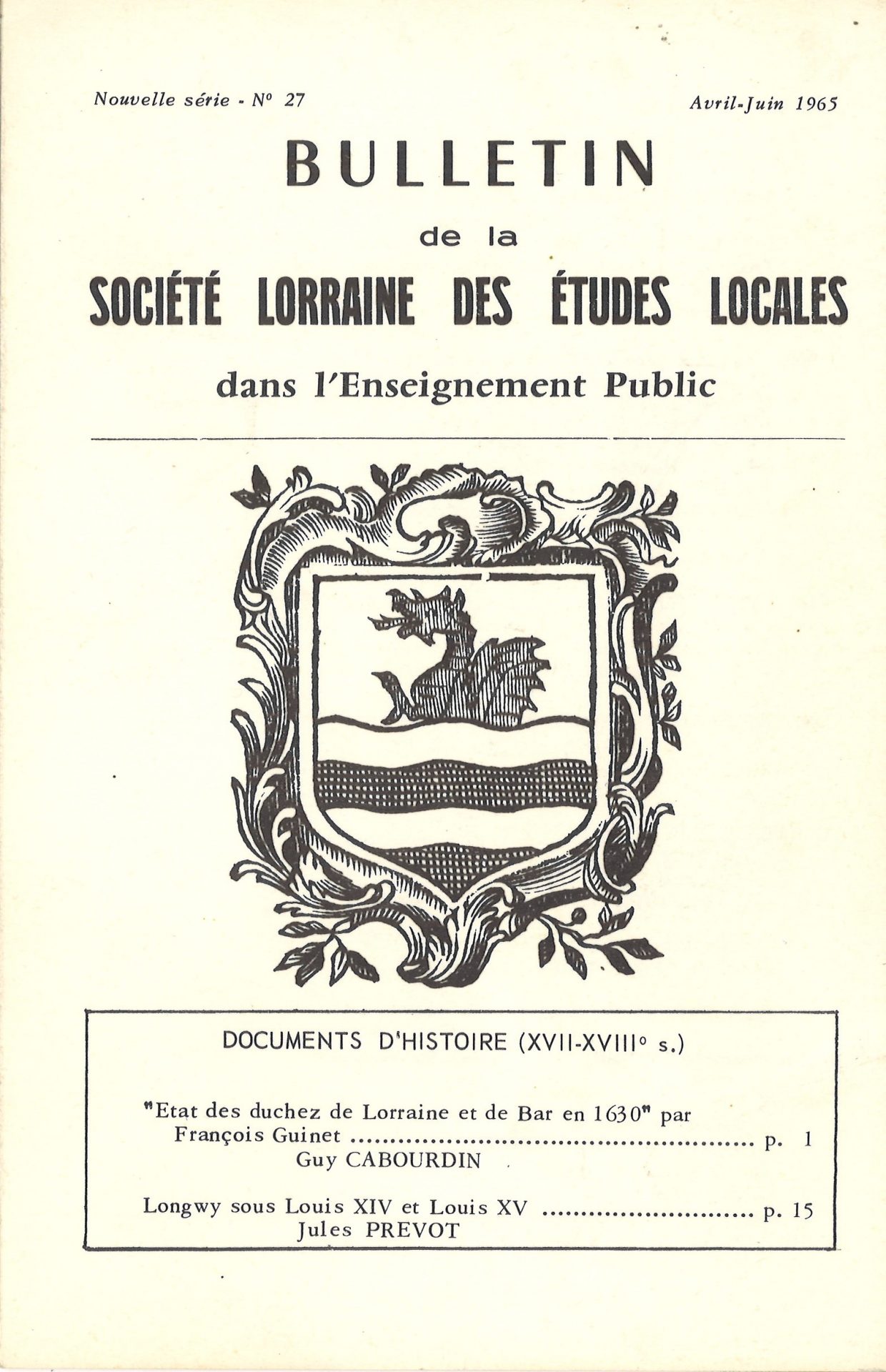 Bulletin de la Société lorraine des études locales dans l'enseignement public