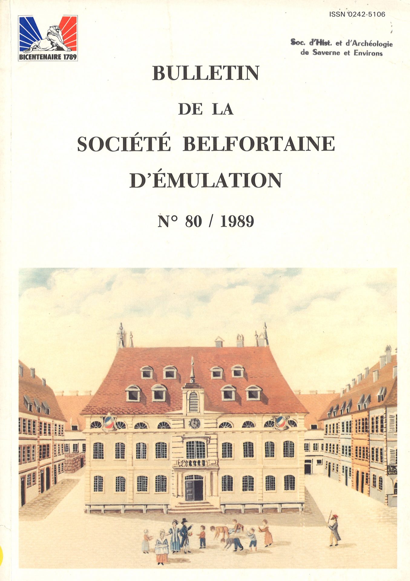 Bulletin de la société belfortaine d'émulation - Bicentenaire de la Révolution 1789-1989