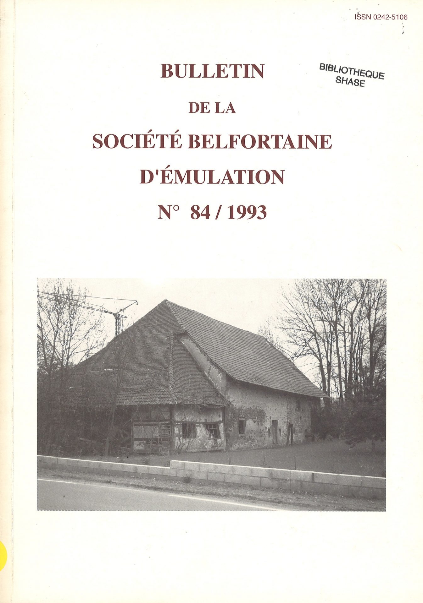 Bulletin de la société belfortaine d'émulation
