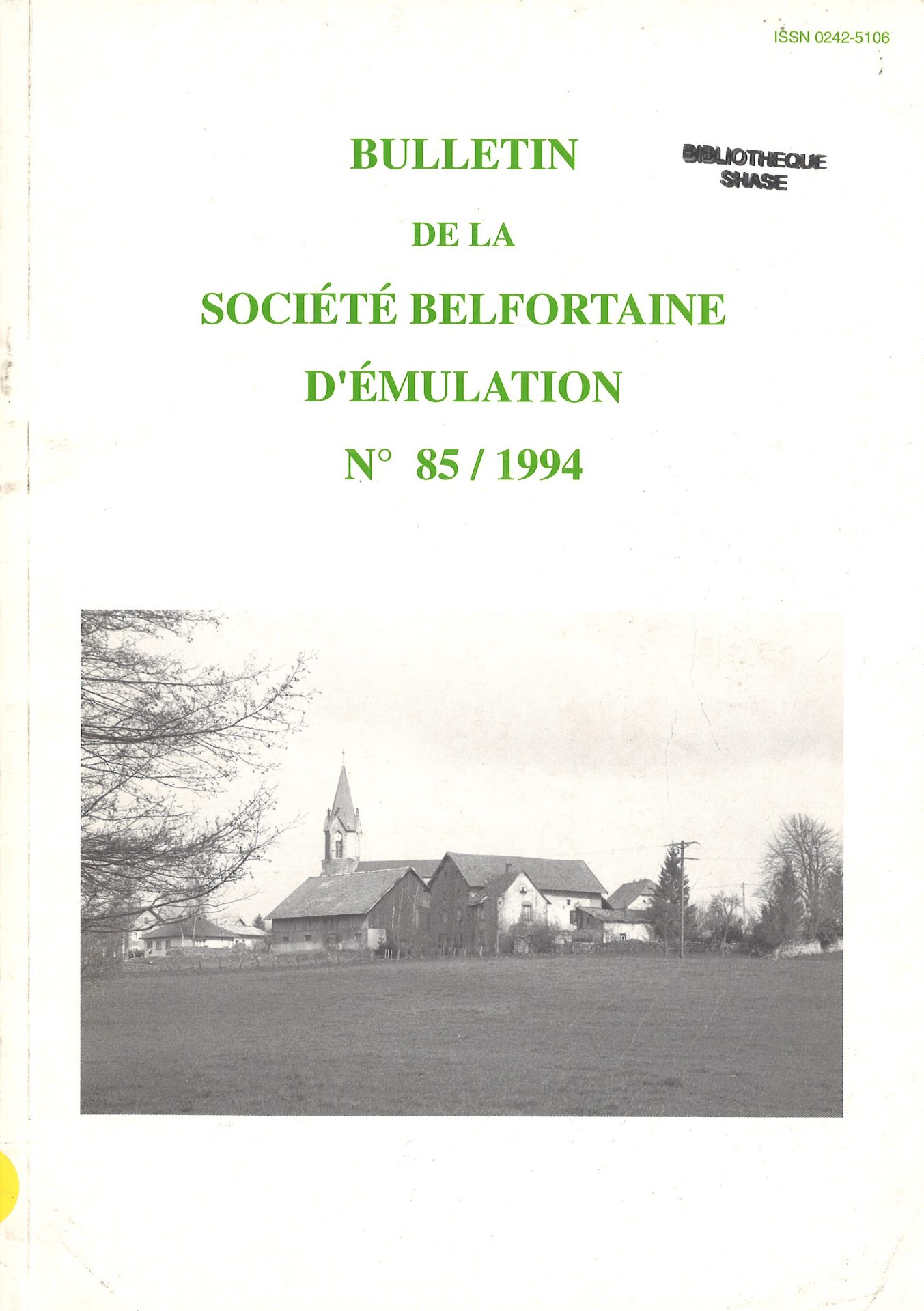 Bulletin de la société belfortaine d'émulation