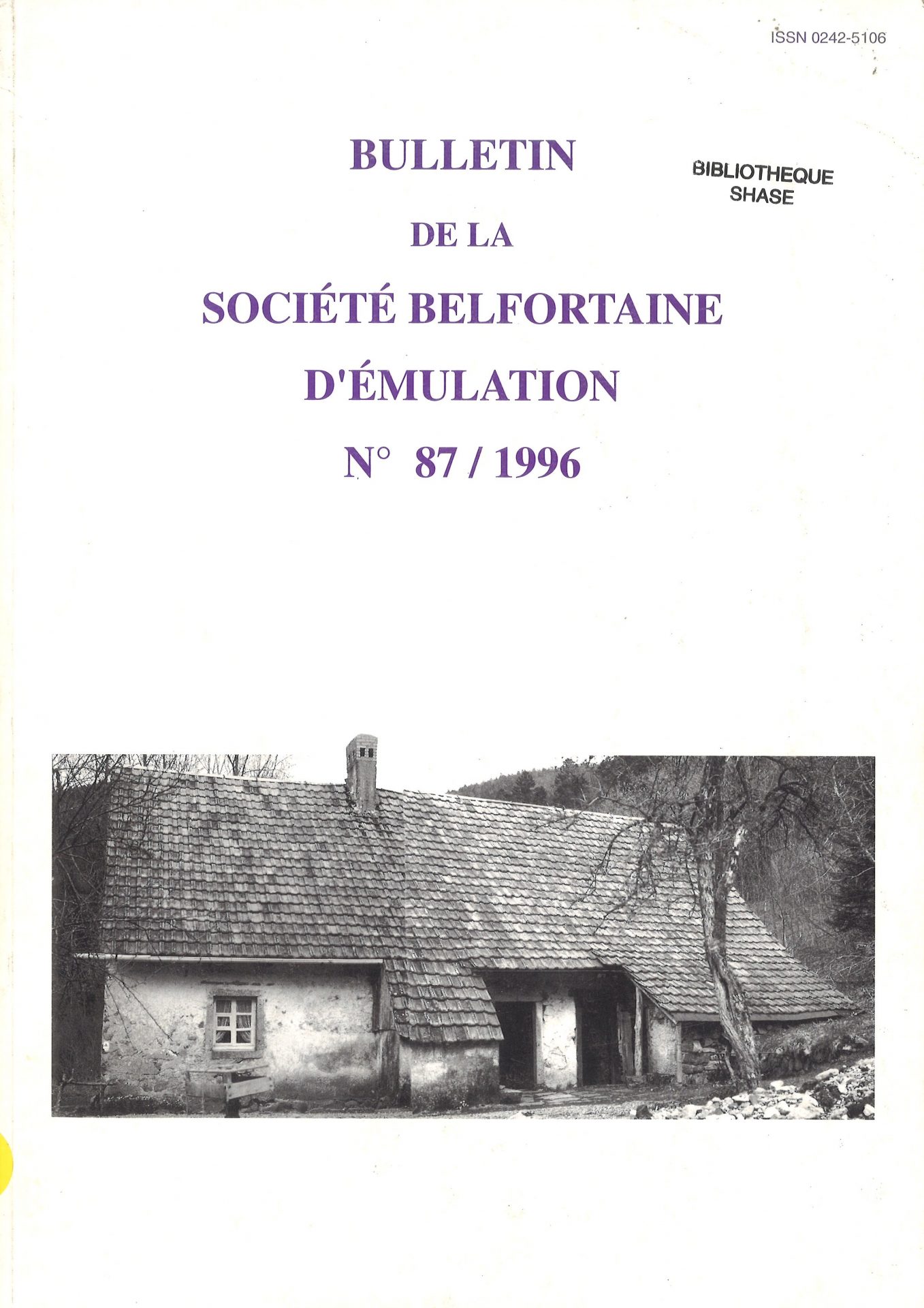 Bulletin de la société belfortaine d'émulation