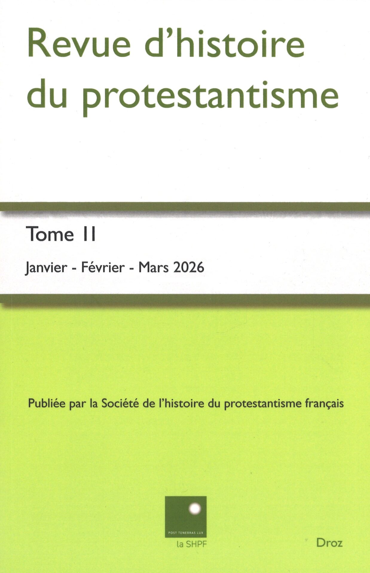 Revue d'histoire du protestantisme