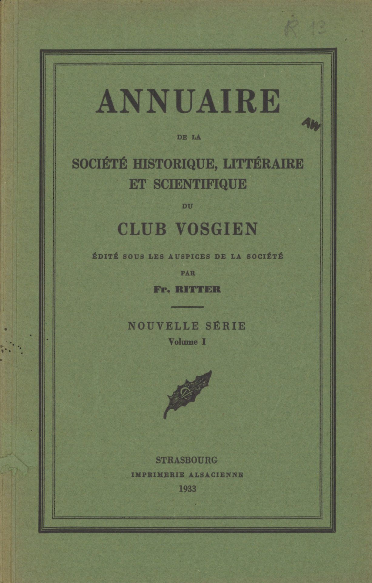 Annuaire de la Société historique, littéraire et scientifique du Club Vosgien