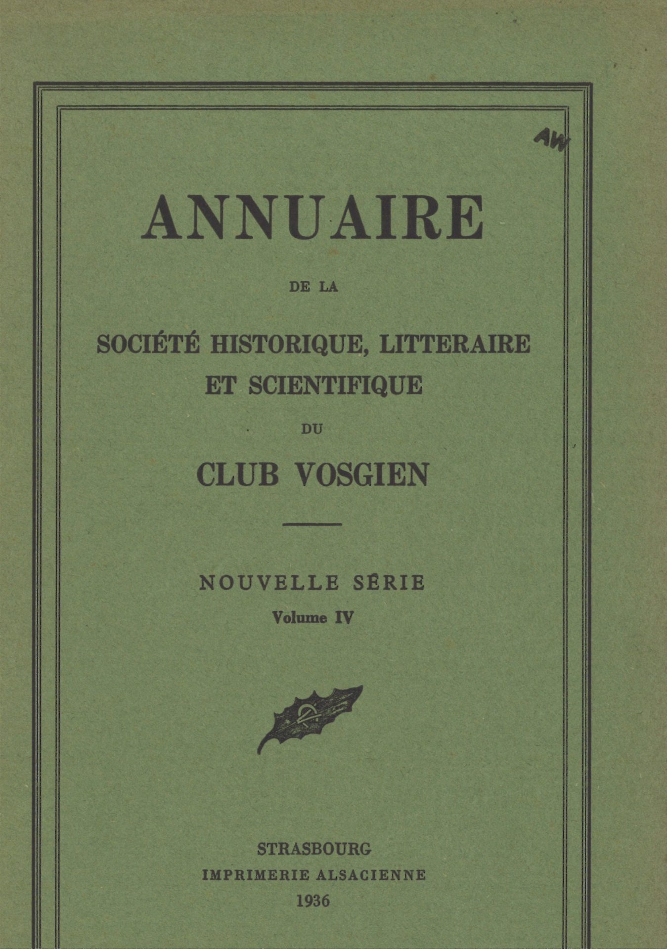 Annuaire de la Société historique, littéraire et scientifique du Club Vosgien