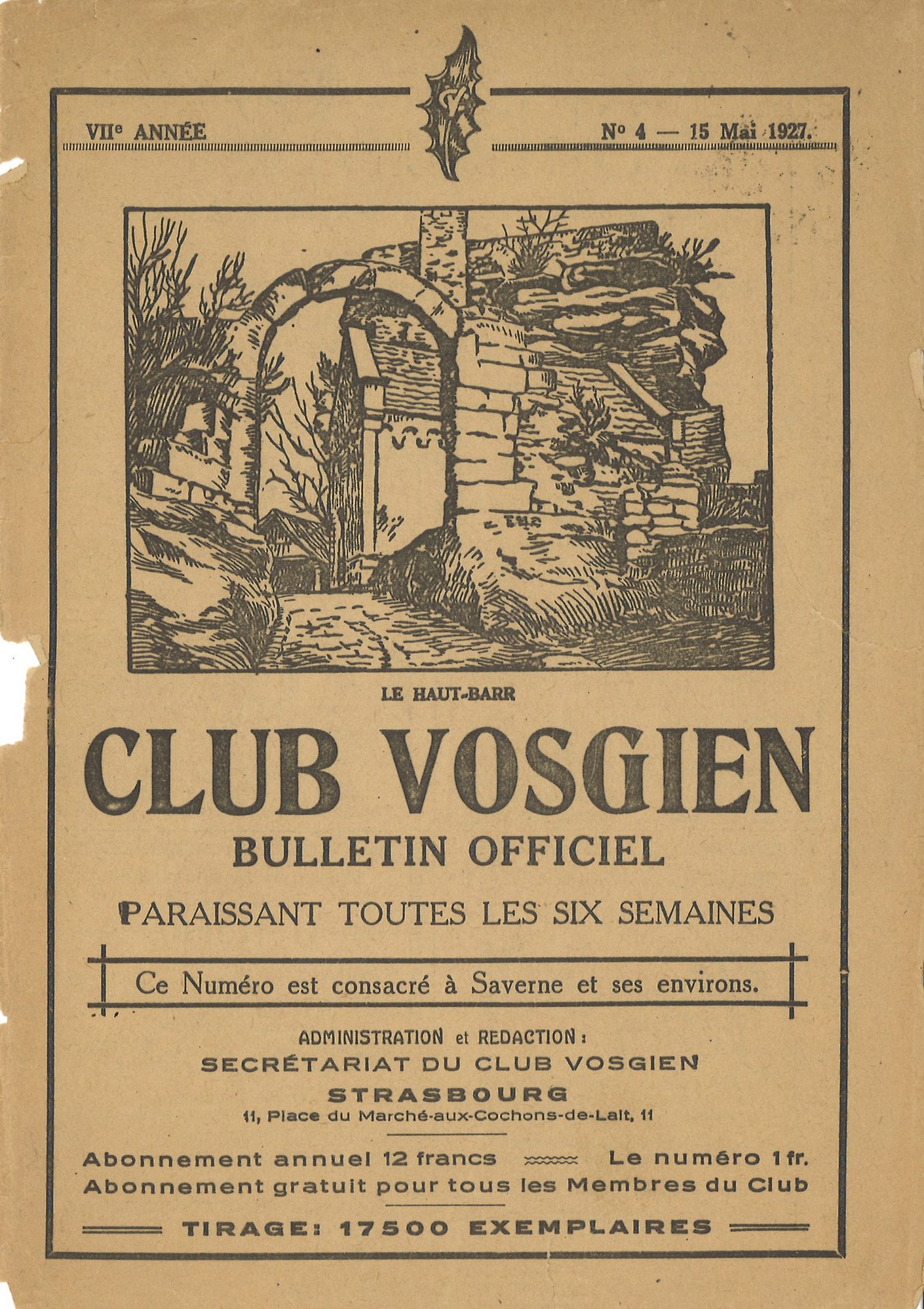 Club Vosgien - Bulletin officiel