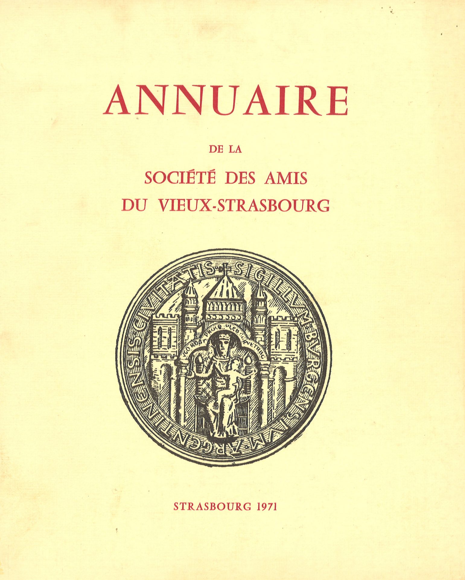Annuaire de la Société des Amis du Vieux Strasbourg