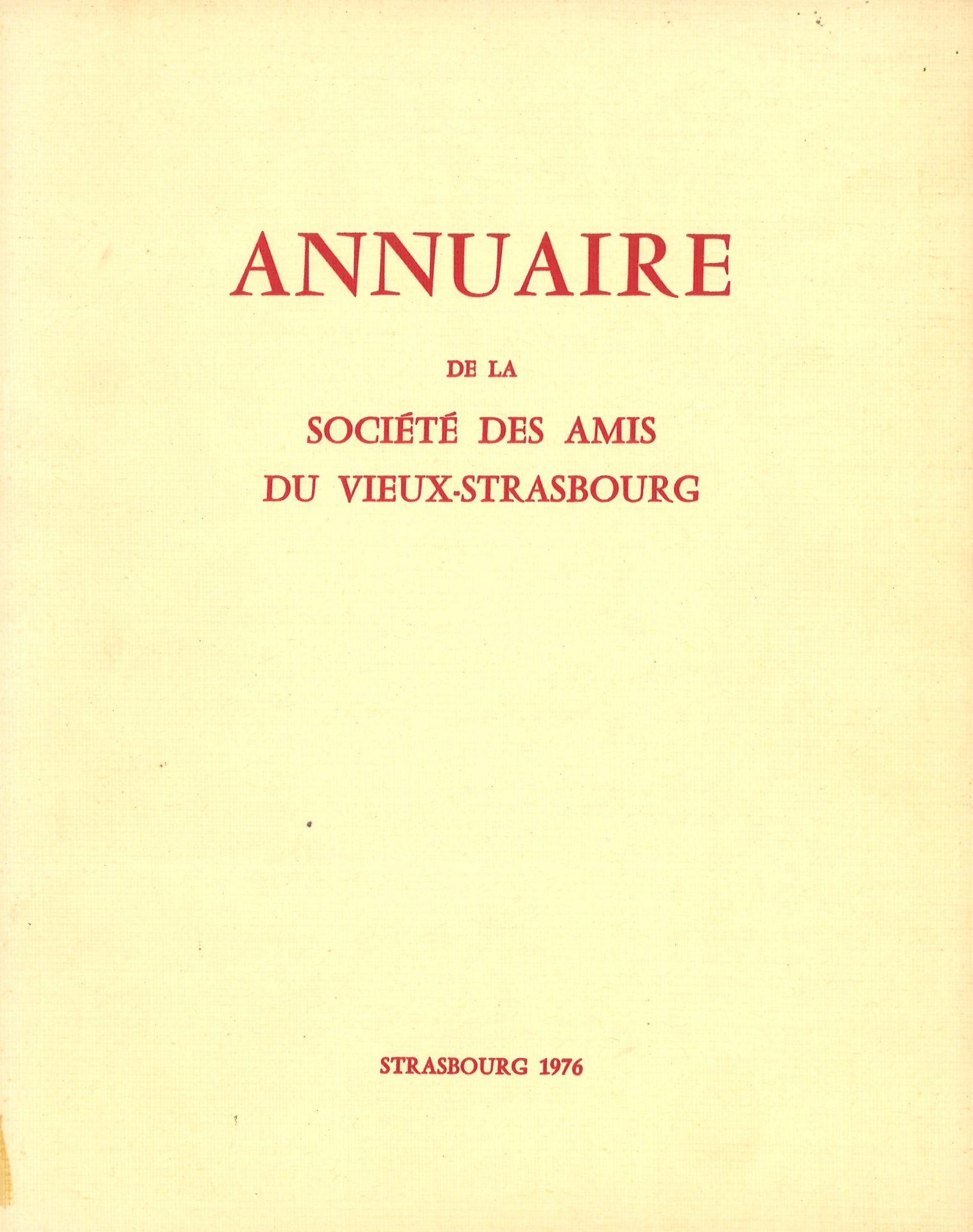 Annuaire de la Société des Amis du Vieux Strasbourg