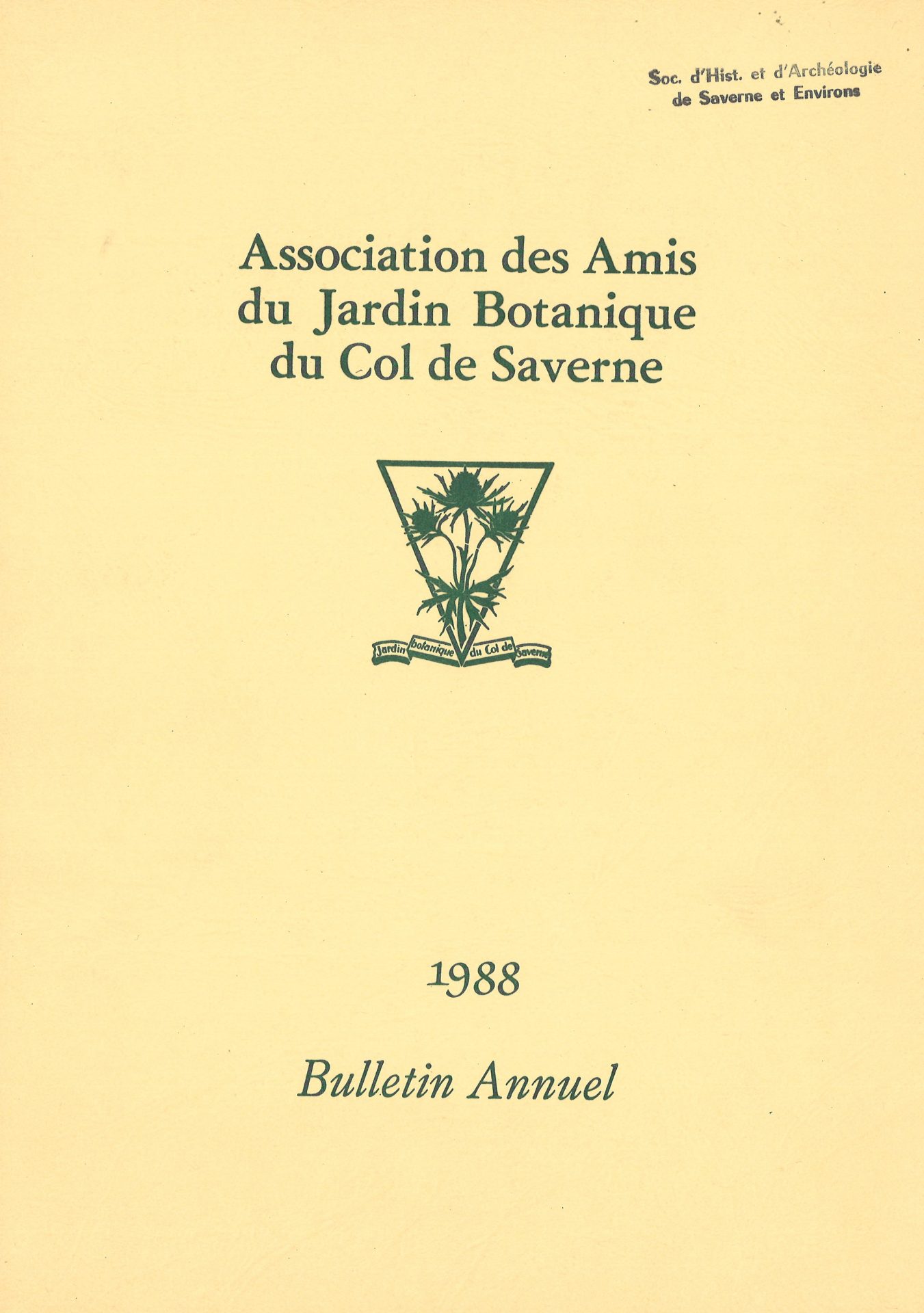Bulletin annuel de l'Association des Amis du Jardin Botanique du Col de Saverne