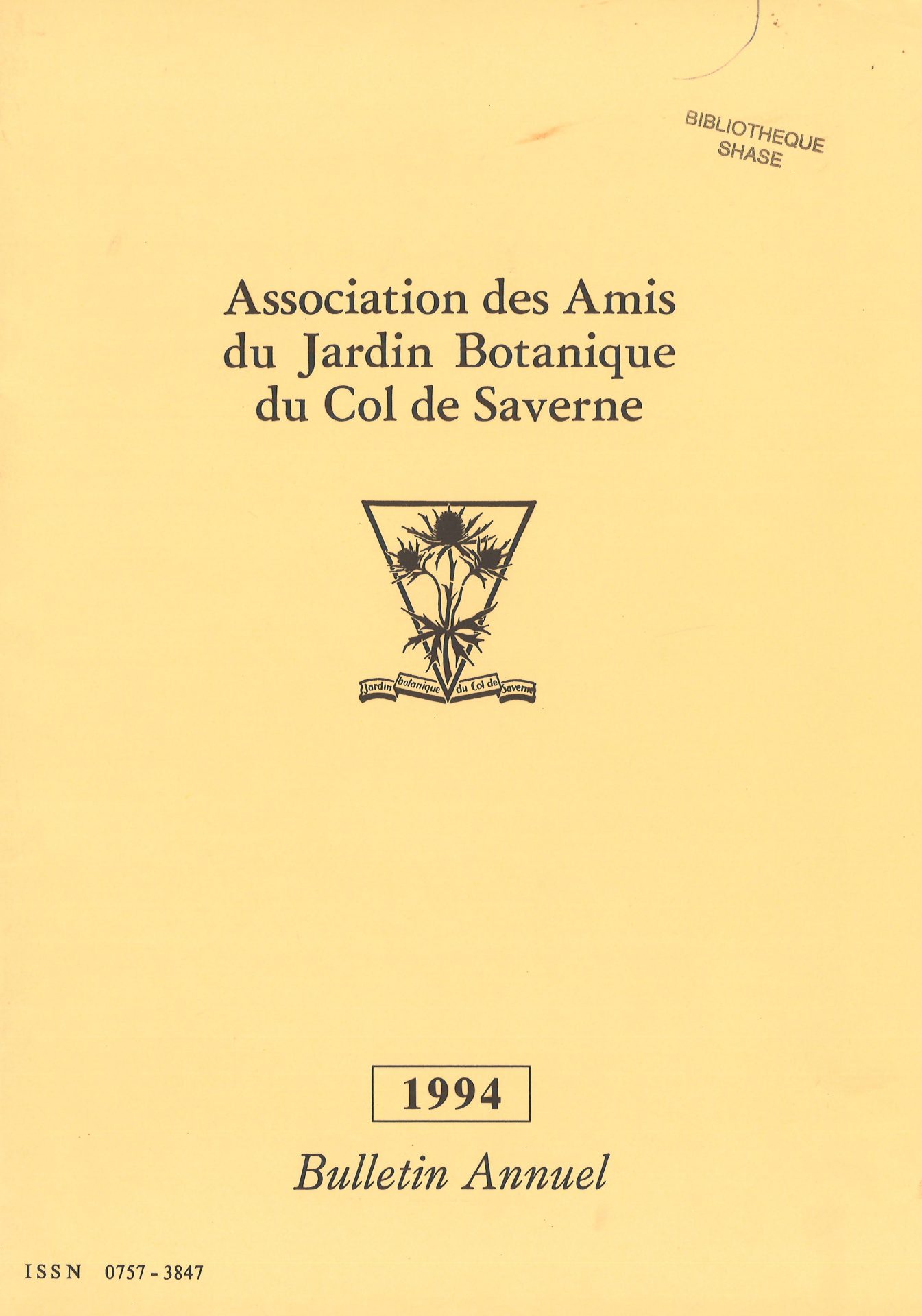 Bulletin annuel de l'Association des Amis du Jardin Botanique du Col de Saverne