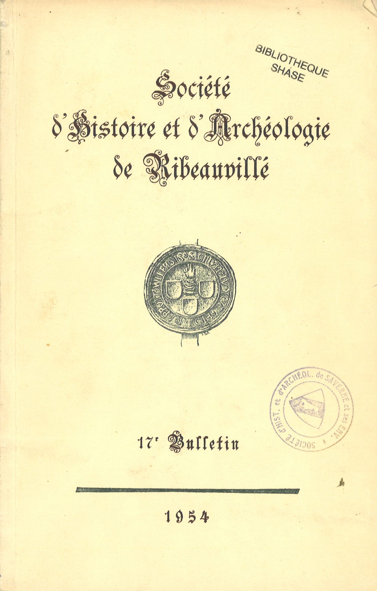 Société d'histoire et d'archéologie de Ribeauvillé