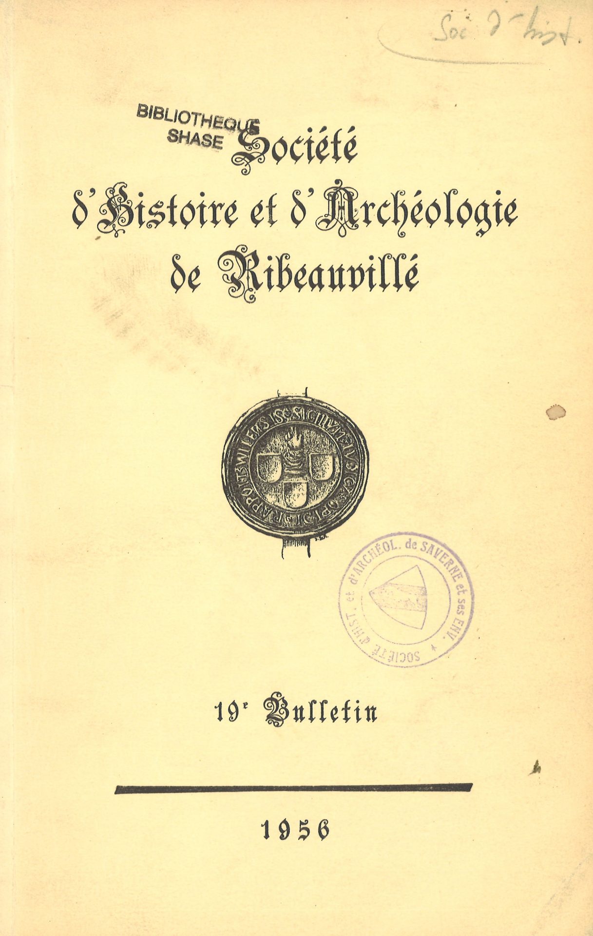 Société d'histoire et d'archéologie de Ribeauvillé