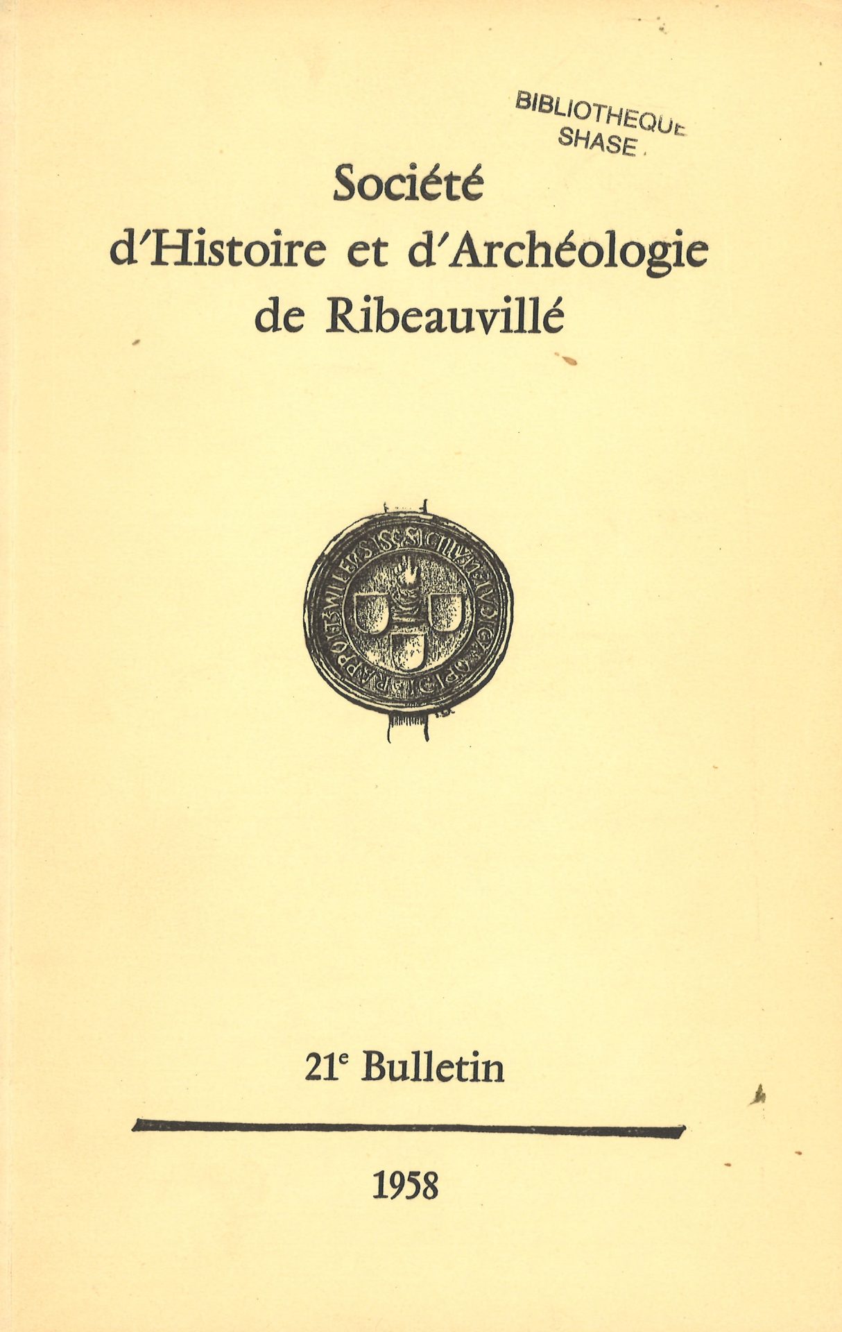 Société d'histoire et d'archéologie de Ribeauvillé