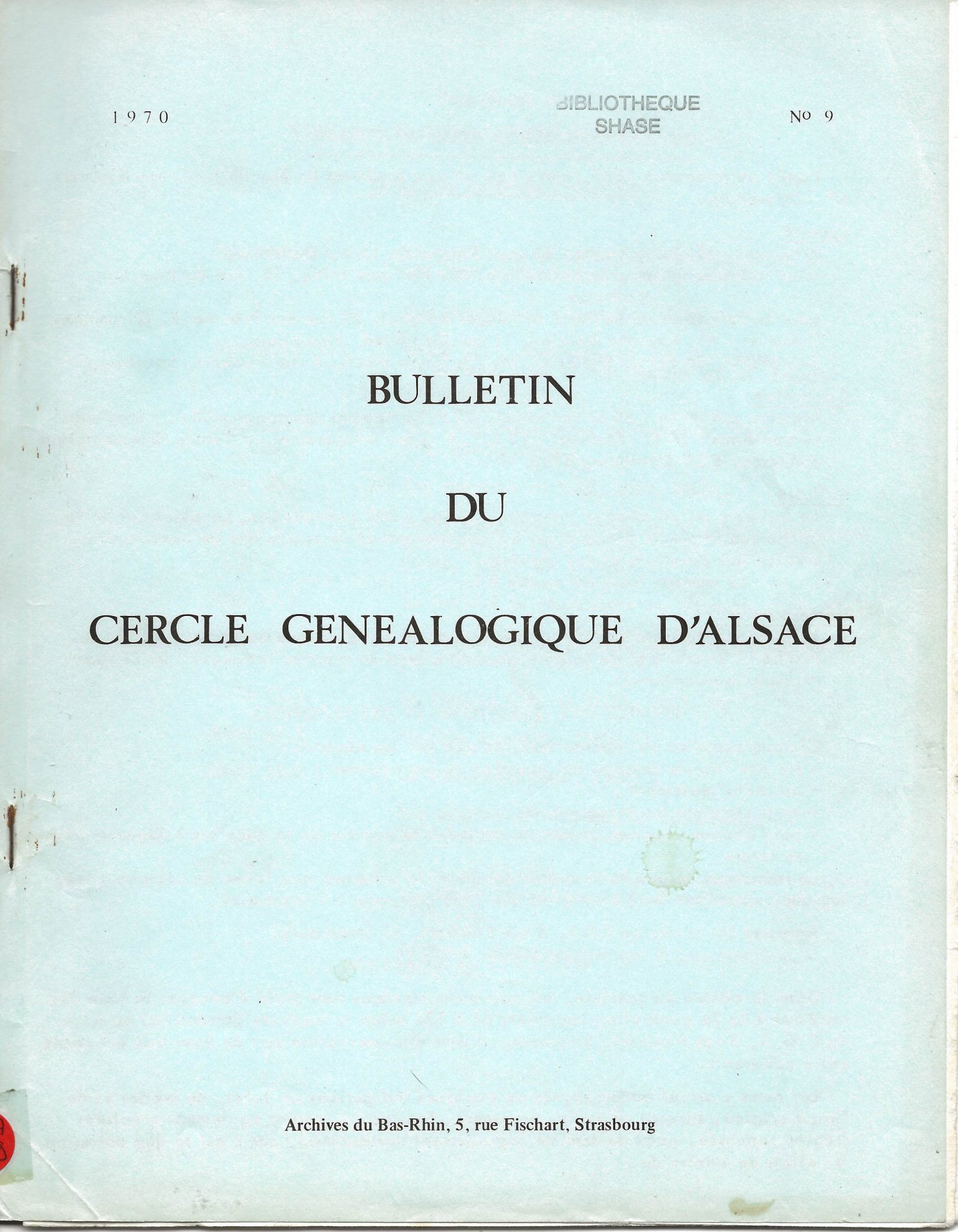 Bulletin du Cercle Généalogique d'Alsace