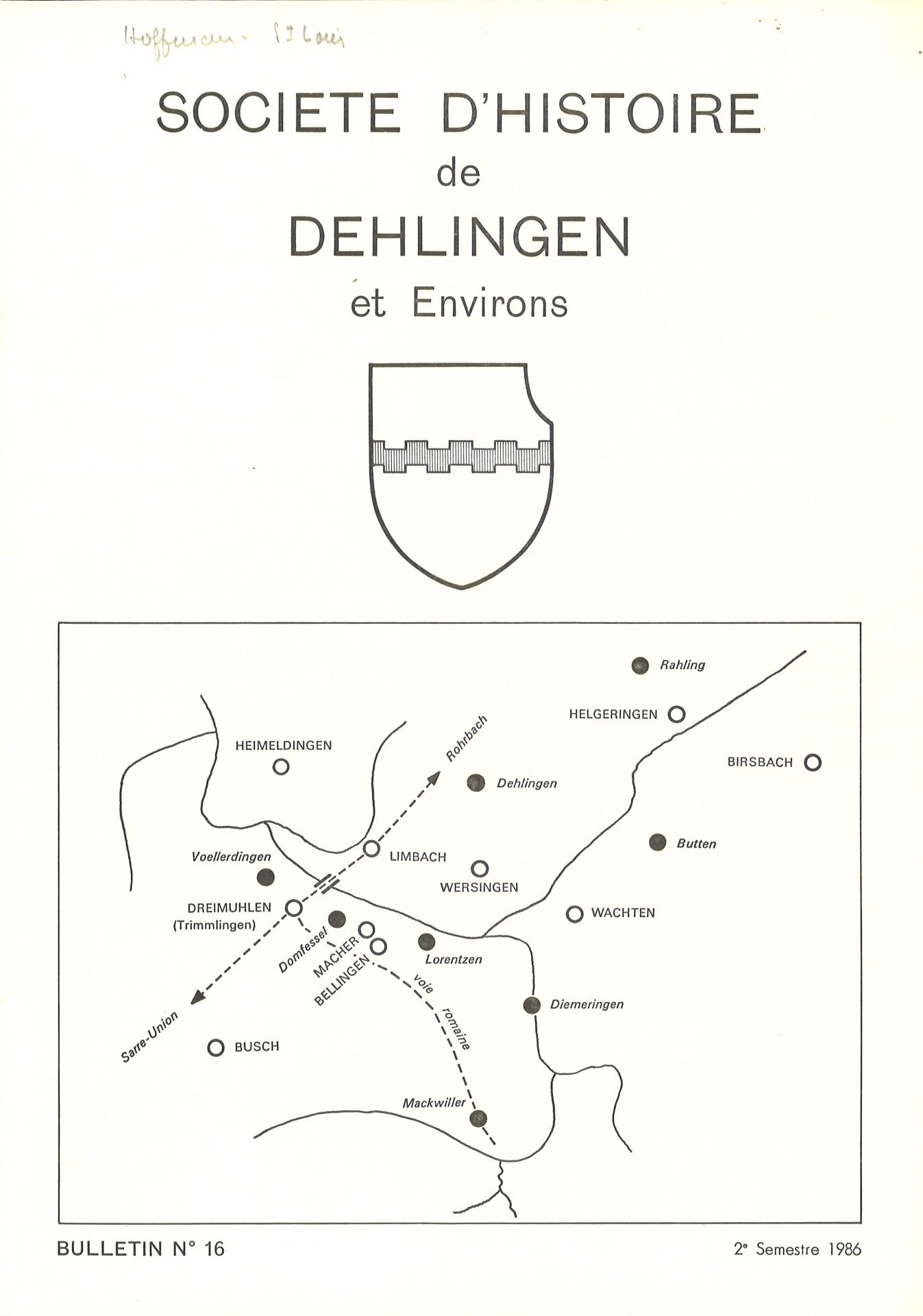 Bulletin de la Société d'Histoire de Dehlingen et Environs