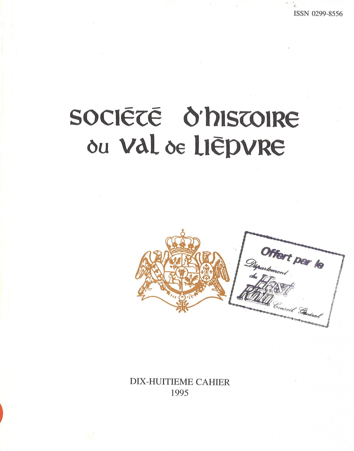 Société d'histoire du Val de Lièpvre -  Des paysages, des hommes, des traditions