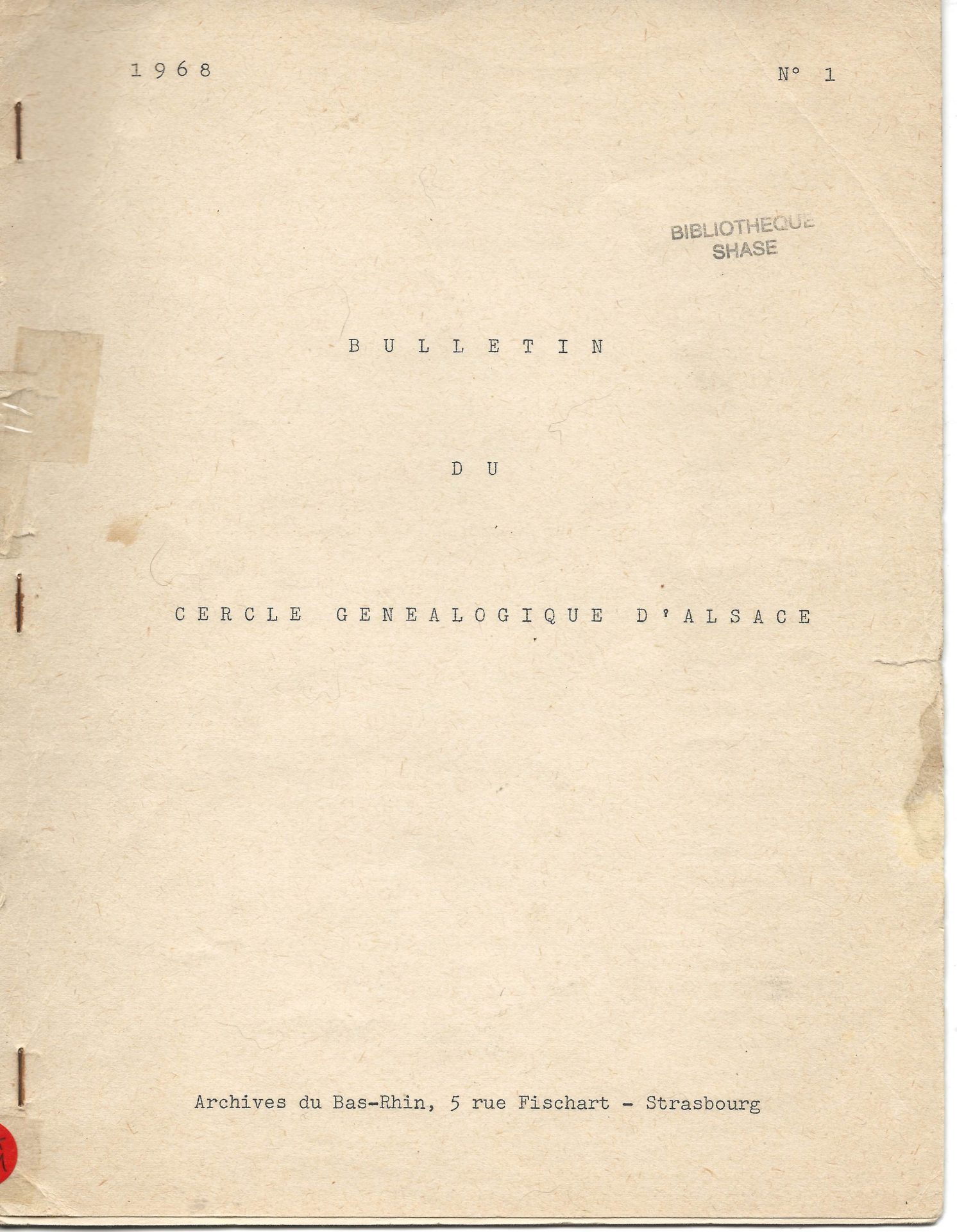 Bulletin du Cercle Généalogique d'Alsace