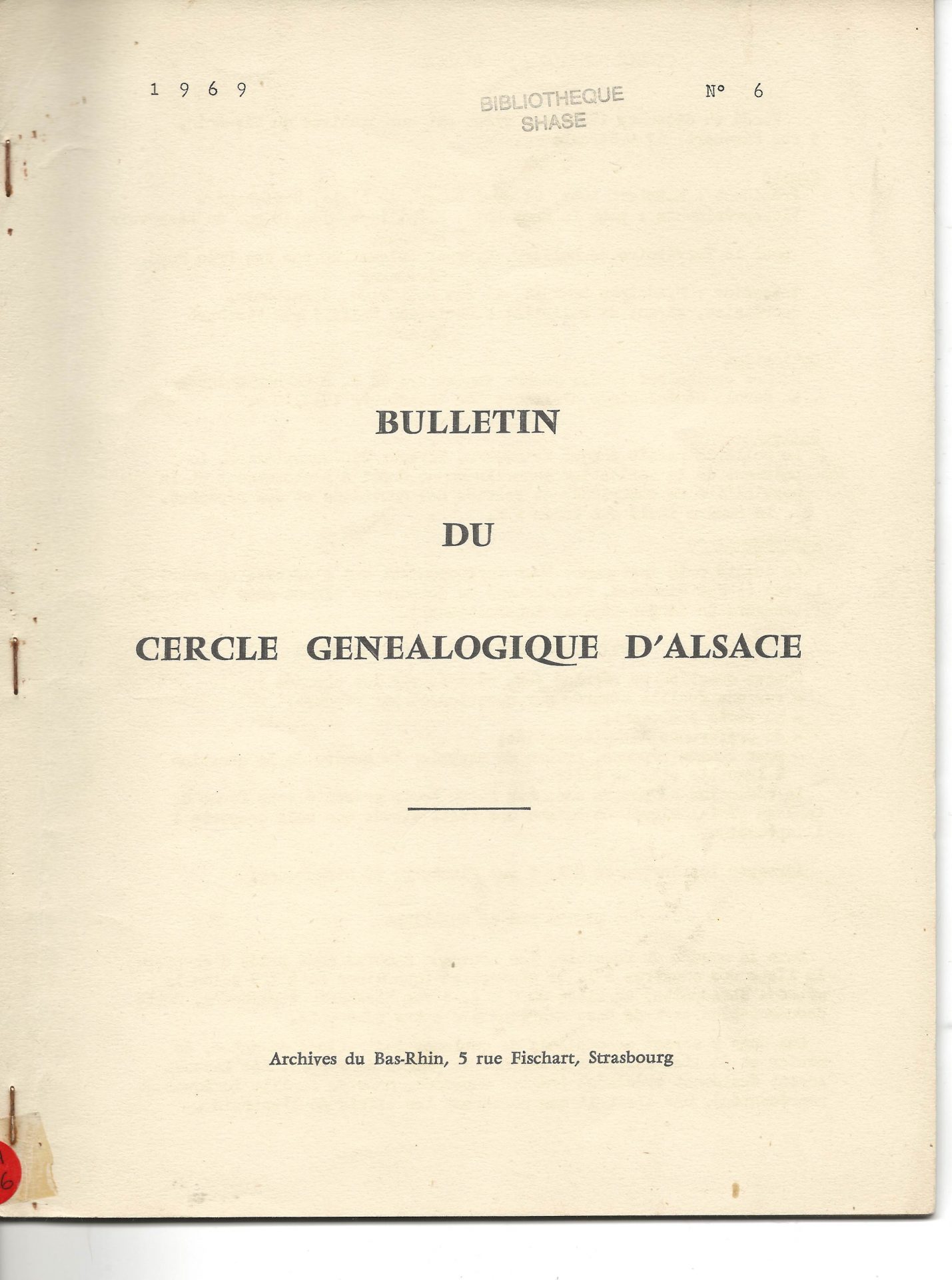 Bulletin du Cercle Généalogique d'Alsace